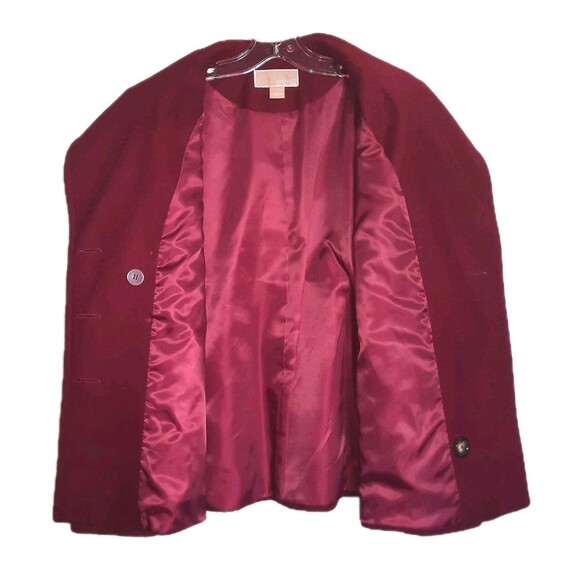 Michael Kors Red Wool Blend Double Breasted Short Pea Coat Jacket Blazer Size XL - Picture 3 of 6